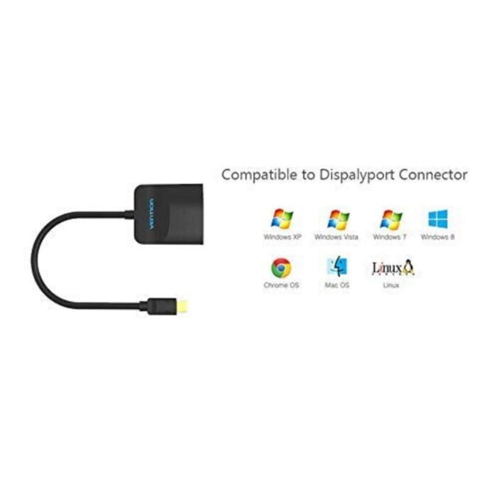VEnTIOn Store Mini Displayport to HDMI Cable (Thunderbolt to HDMI Compatible) Computer TV Adapter for PC MacBook HDTV Projector 1080P HBCBB (5ft/1.5m) - Image 4