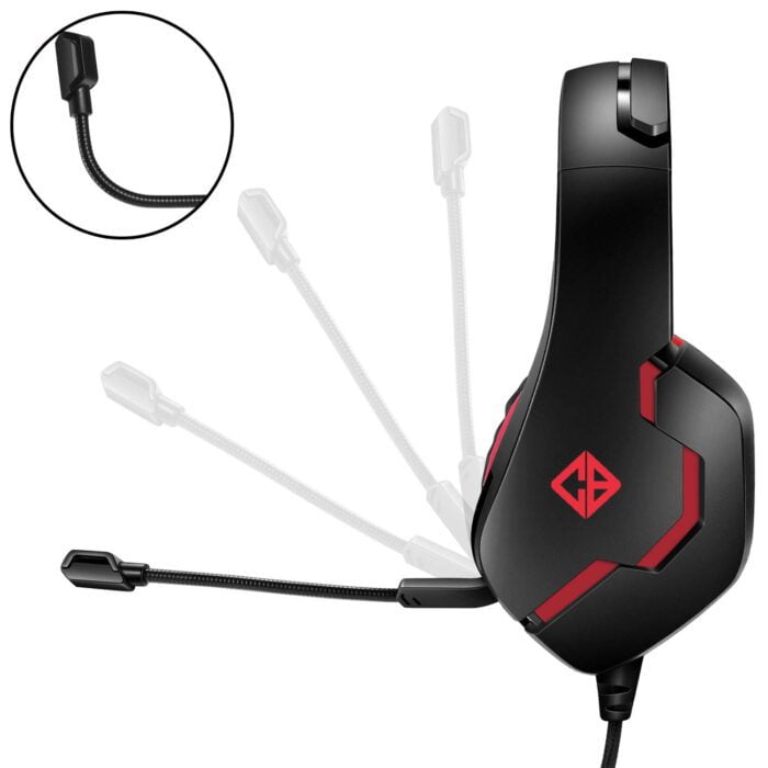 Cosmic Byte Stardust Headset with Flexible Mic for PS4, Xbox One, Laptop, PC, iPhone and Android Phones (Black/Red) - Image 3