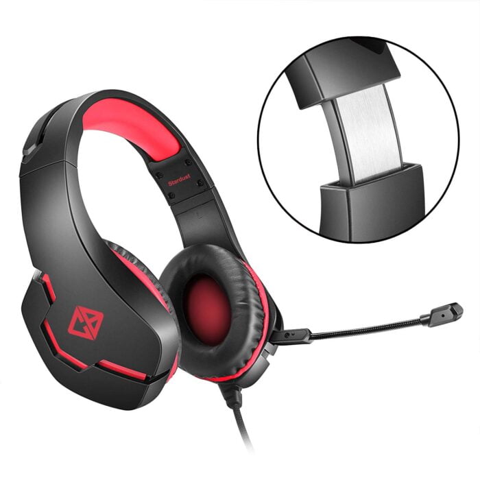 Cosmic Byte Stardust Headset with Flexible Mic for PS4, Xbox One, Laptop, PC, iPhone and Android Phones (Black/Red) - Image 2