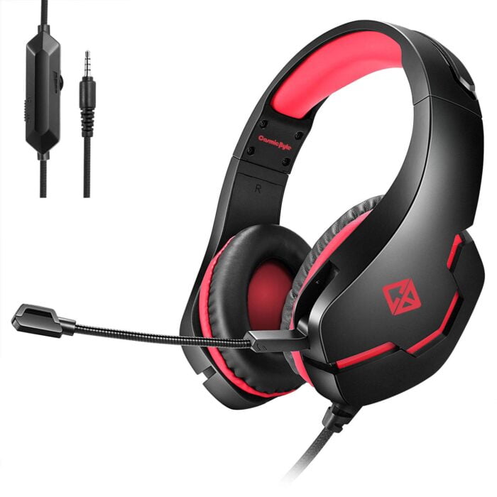 Cosmic Byte Stardust Headset with Flexible Mic for PS4, Xbox One, Laptop, PC, iPhone and Android Phones (Black/Red) - Image 1