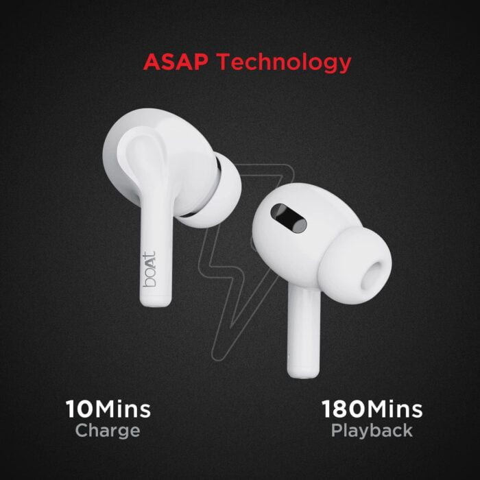 boAt Airdopes 161 TWS Earbuds with ASAP™ Charge, 17H Playtime, IWP™, Immersive Audio, IPX5, Touch Controls (Pearl White) - Image 3