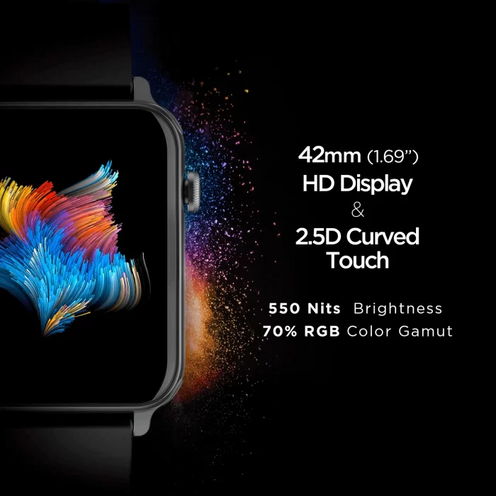 boAt Storm call 1.69 inch HD display with bluetooth calling and 550 nits brightness Smartwatch - Pitch Black - Image 3