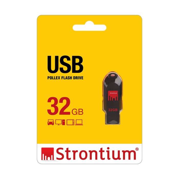 Strontium Pollex USB 32 GB Flash Drive (Black, Red) - Image 2