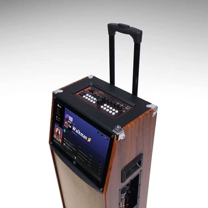 WHITE SQUARE Portable Trolley Party Bluetooth Speaker with High Powerfull Bass/Digital Touch Screen/Karaoke Mic/Keypad/Remote Control - Image 2
