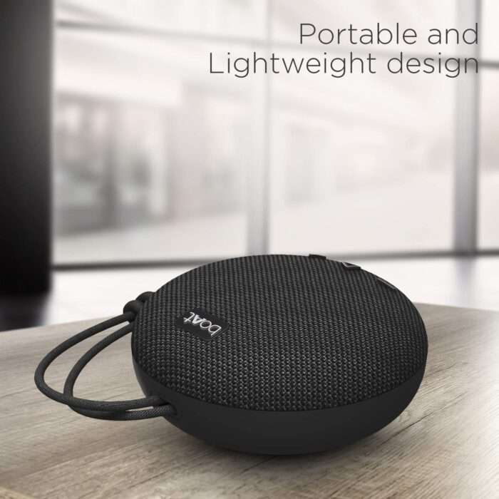 boAt Stone 190 Wireless Portable Speaker with 52mm Dynamic Driver, Up to 4hrs Nonstop Playback, IPX 6 Water Resistant - Black - Image 6