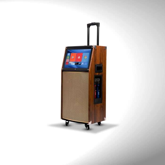WHITE SQUARE Portable Trolley Party Bluetooth Speaker with High Powerfull Bass/Digital Touch Screen/Karaoke Mic/Keypad/Remote Control - Image 1