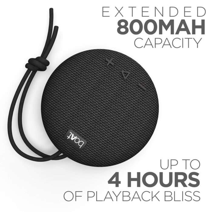 boAt Stone 190 Wireless Portable Speaker with 52mm Dynamic Driver, Up to 4hrs Nonstop Playback, IPX 6 Water Resistant - Black - Image 2