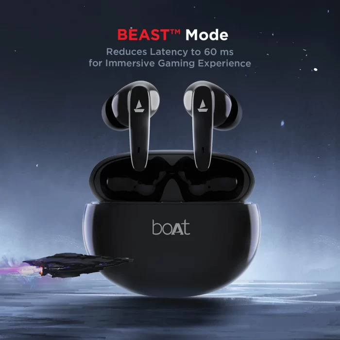 boAt Airdopes 181 Wireless Earbuds with 10mm Driver, Type C Interface, BEAST™ Mode & Voice Assistant, ENx Technology - Black - Image 4