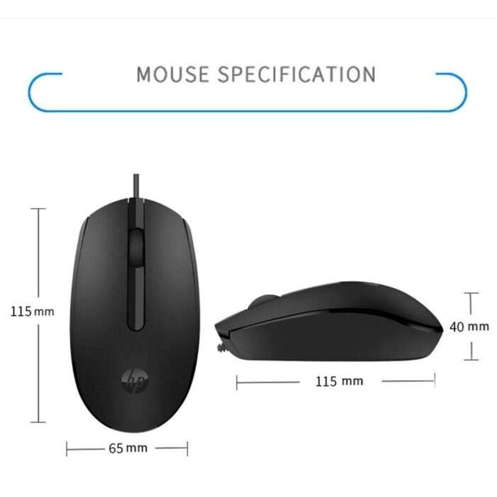 HP M10 Wired USB Mouse with 3 Buttons High Definition 1000DPI Optical Tracking and Ambidextrous Design - Image 2