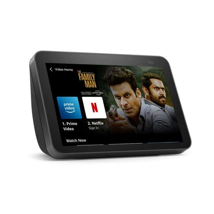 Echo Show 8 (2nd Gen, 2021 release)- Smart speaker with 8" HD screen, stereo sound & hands-free entertainment with Alexa - Image 1