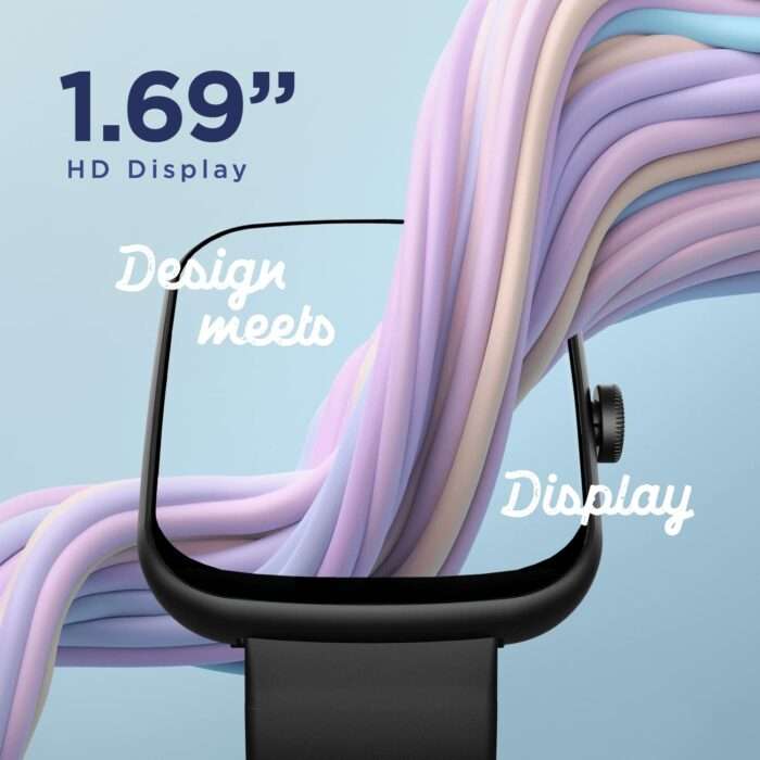 boAt Wave Style with 1.69" Square HD Display, HR & SpO2 Monitoring, 7 Days Battery Life - Black - Image 2