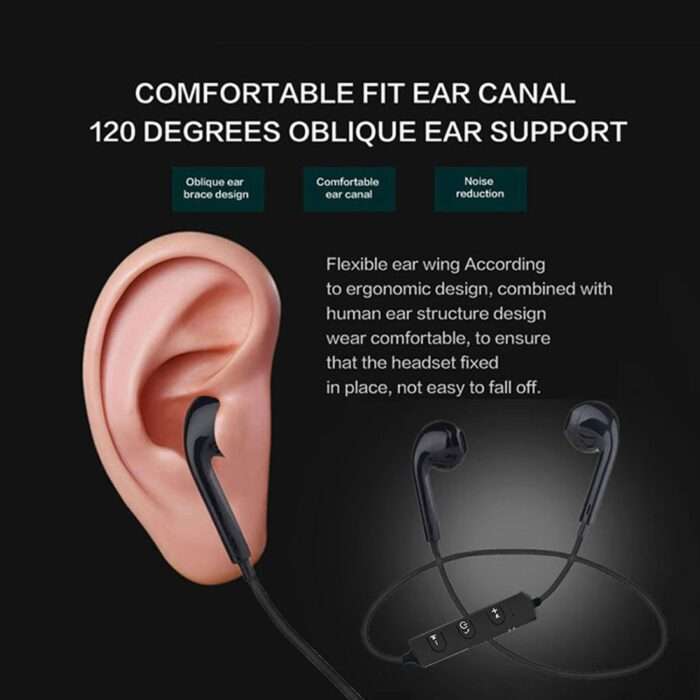 PTron Lancer Bluetooth Headphones in Ear Wireless Earphones with Mic for All Smartphones (Black) - Image 2