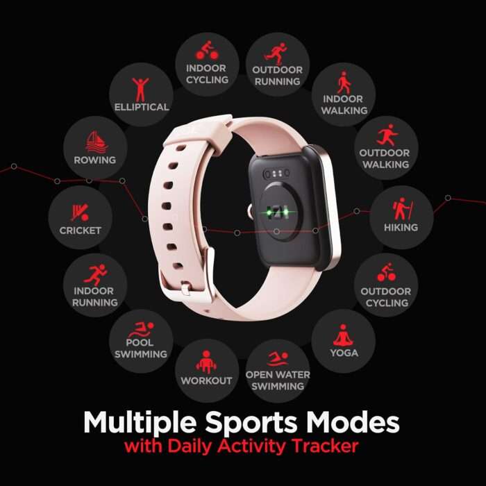 boAt Xtend Smartwatch with Alexa Built-in, 1.69” HD Display, Multiple Watch Faces, Stress Monitor, 7 Days Battery - Sandy Cream - Image 5