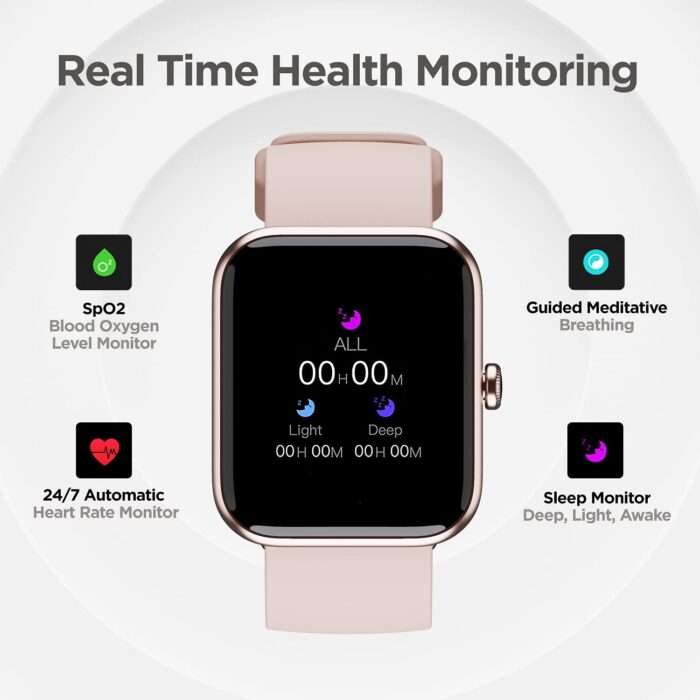boAt Xtend Smartwatch with Alexa Built-in, 1.69” HD Display, Multiple Watch Faces, Stress Monitor, 7 Days Battery - Sandy Cream - Image 3