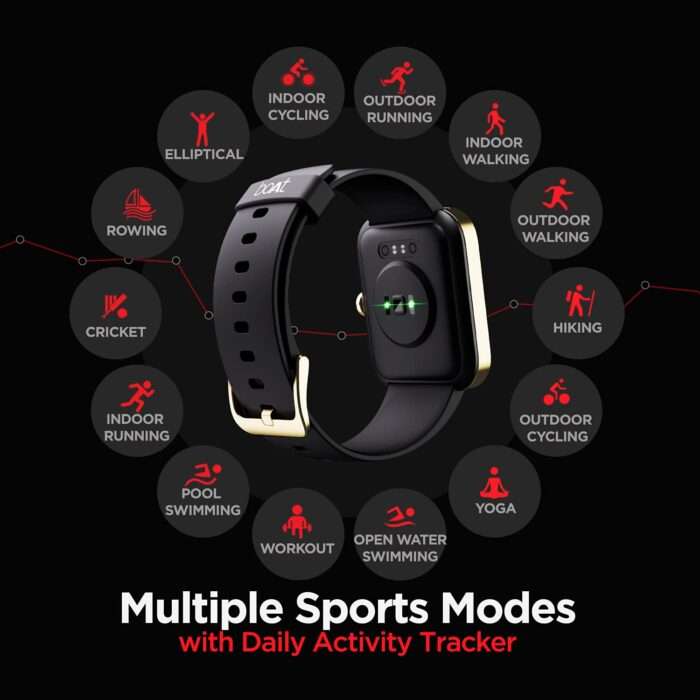 boAt Xtend Smartwatch with Alexa Built-in, 1.69” HD Display, Multiple Watch Faces, Stress Monitor, 7 Days Battery - Pitch Black - Image 5