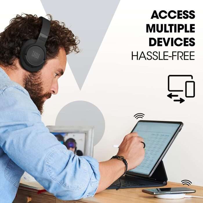 JBL Tune 760NC, Wireless Over Ear Active Noise Cancellation Headphones with Mic, up to 50 Hours Playtime, Pure Bass, Dual Pairing, AUX & Voice Assista black - Image 5