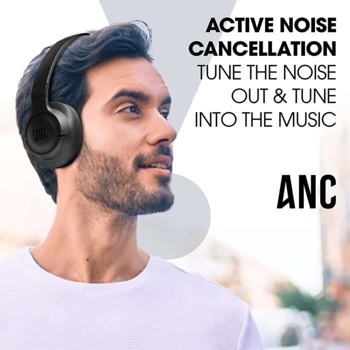 JBL Tune 760NC, Wireless Over Ear Active Noise Cancellation Headphones with Mic, up to 50 Hours Playtime, Pure Bass, Dual Pairing, AUX & Voice Assista black - Image 3