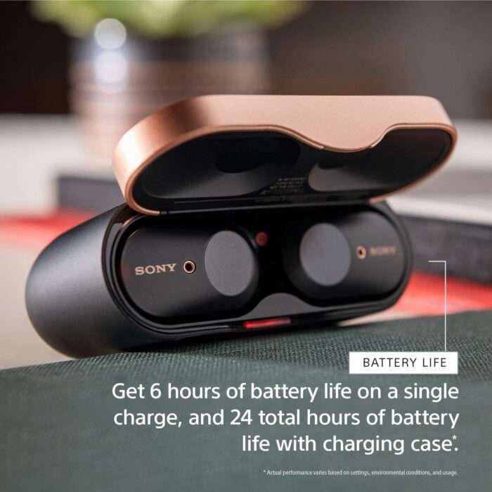 Sony WF-1000XM3 Industry Leading Active Noise Cancellation Earbuds, 32hr Battery Life, Bluetooth 5.0, Alexa Voice Control with Mic - Black - Image 4