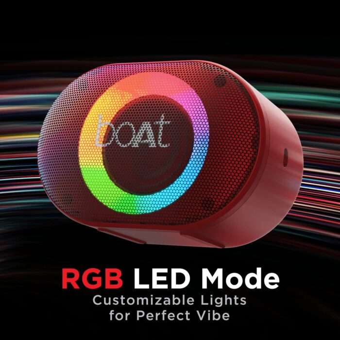 boAt Stone 250 Portable Wireless Speaker with 5W RMS Immersive Audio, RGB LEDs, Up to 8HRS Playtime black - Image 4