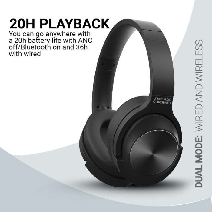 UNIGEN Quietbeats Active Noise Cancelling Bluetooth Headphones with Dual Mic for Phone Calls - Image 5