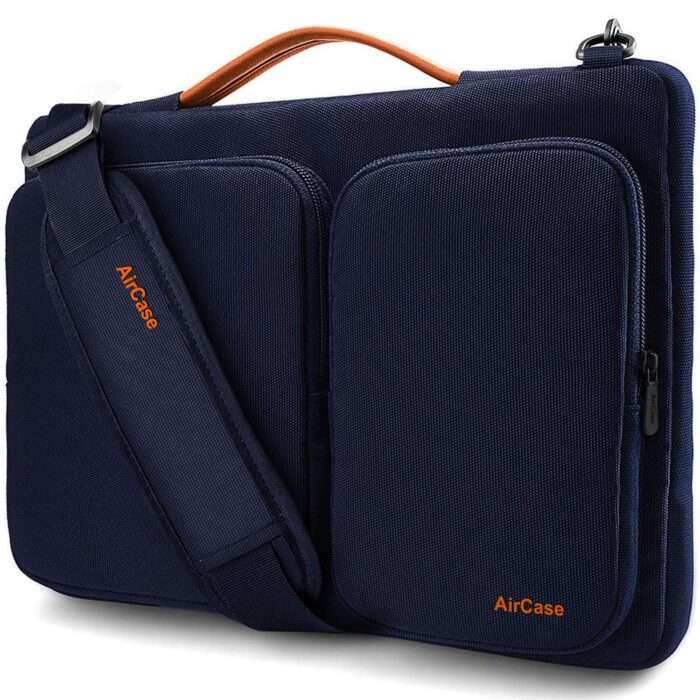 AirCase Office Sling Messenger Bag fits upto 14.1" Laptop/Macbook, Detachable Shoulder Strap, Waterproof, Shockproof - Blue - Image 1