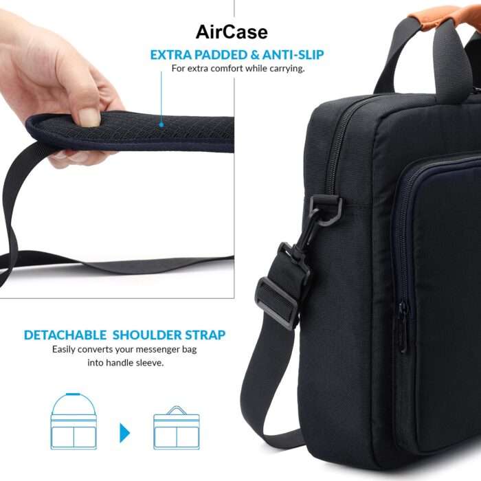 AirCase Laptop Messenger Bag Case Cover Pouch for 13.3-Inch, 14-Inch Laptop Bag for Men & Women (Blue) - Image 3