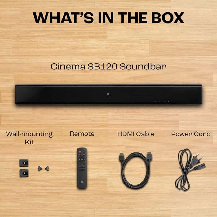 JBL Cinema SB120, Dolby Digital Soundbar with Built-in Subwoofer for Deep Bass, Home Theatre without Remote - Image 6