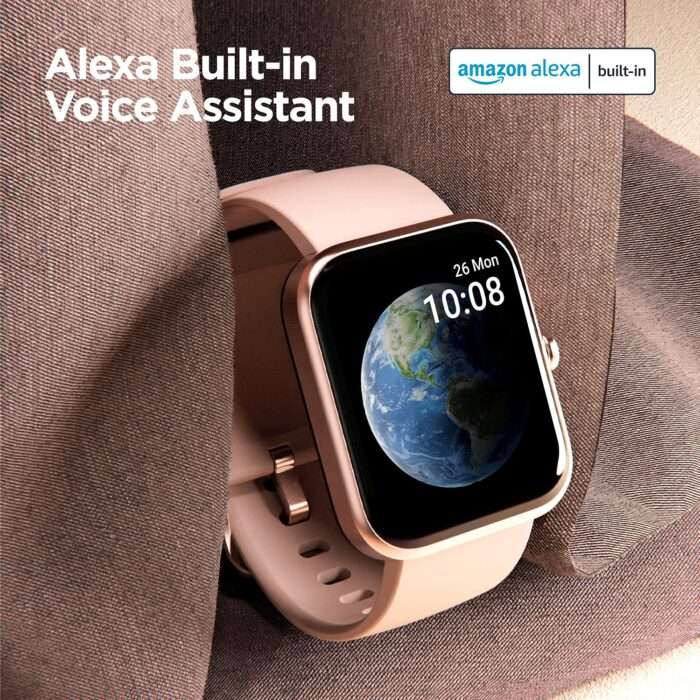 boAt Xtend Smartwatch with Alexa Built-in, 1.69” HD Display, Multiple Watch Faces, Stress Monitor, 7 Days Battery - Sandy Cream - Image 2