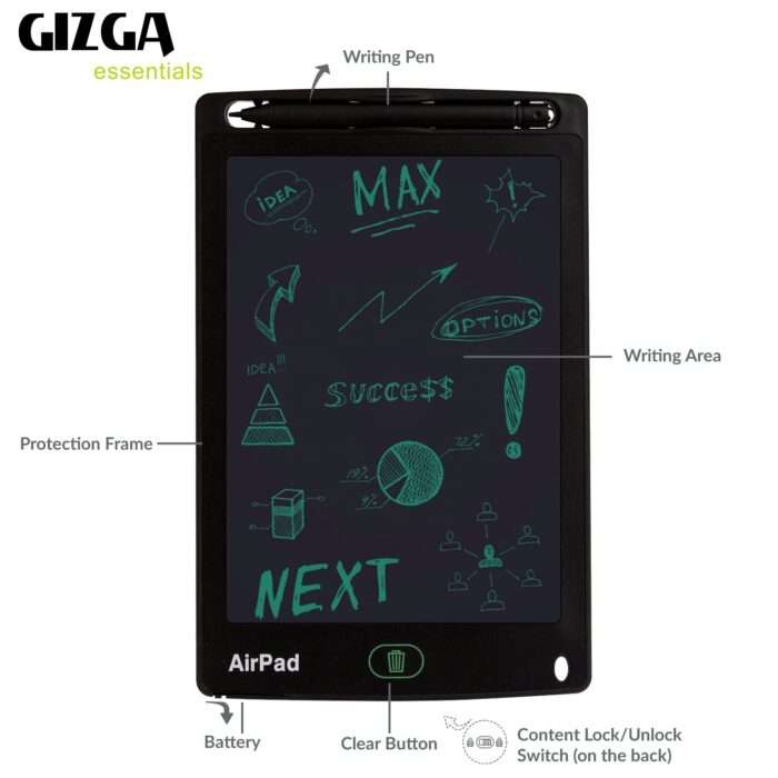 Gizga Essentials Magic Slate Digital LCD Writing Tablet with Stylus Pen & 12-Inch Screen, Slate Board, Toy Gift for Kids & Adults - Image 4