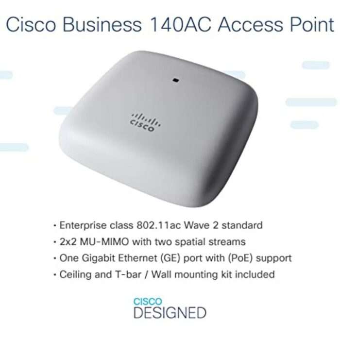 Cisco Business 140AC 802.11ac 2x2 Wave 2 Access Point 1 GbE Port- Ceiling Mount, Limited Lifetime Protection - Image 2