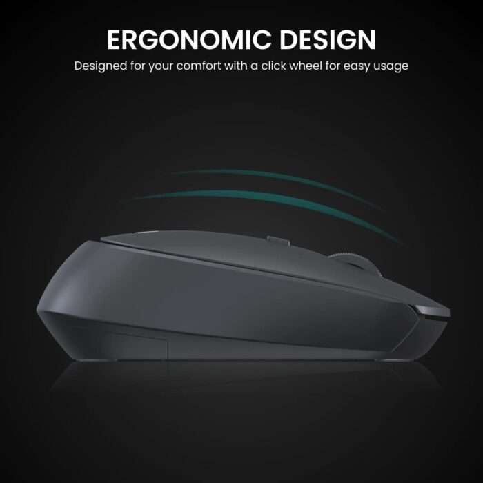 Portronics Toad 23 Wireless Optical Mouse with 2.4GHz, USB Nano Dongle, Optical Orientation, Click Wheel, Adjustable DPI -Black - Image 5