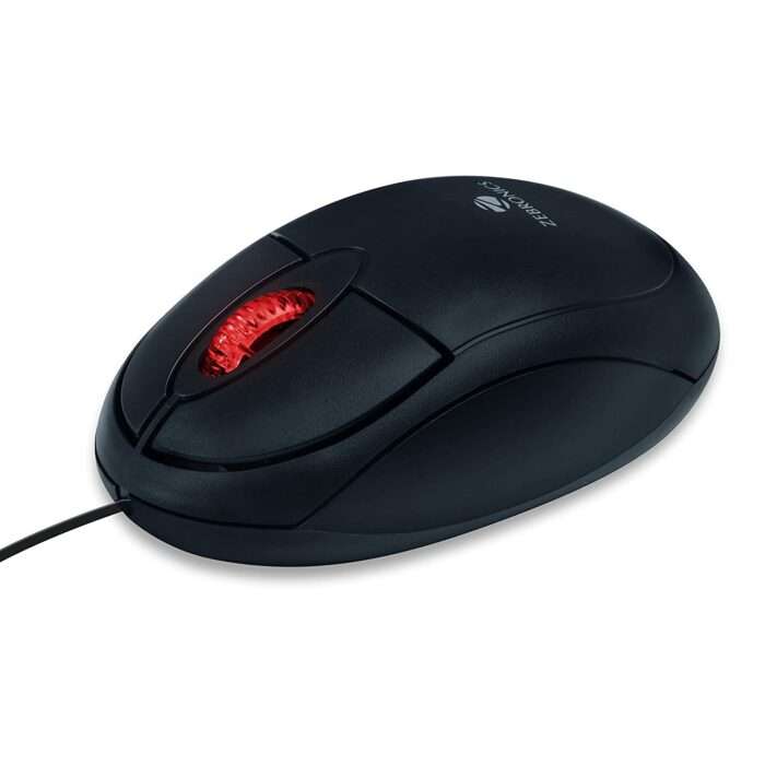 Zebronics Zeb-Rise Wired USB Optical Mouse with 3 Buttons - Black - Image 1