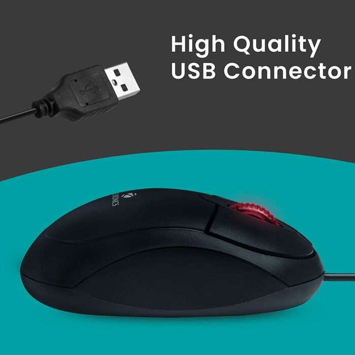 Zebronics Zeb-Rise Wired USB Optical Mouse with 3 Buttons - Black - Image 2