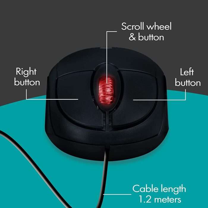 Zebronics Zeb-Rise Wired USB Optical Mouse with 3 Buttons - Black - Image 4