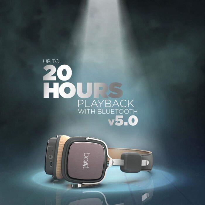 BoAt Rockerz 600 Bluetooth Headphones (Brown) - Image 3