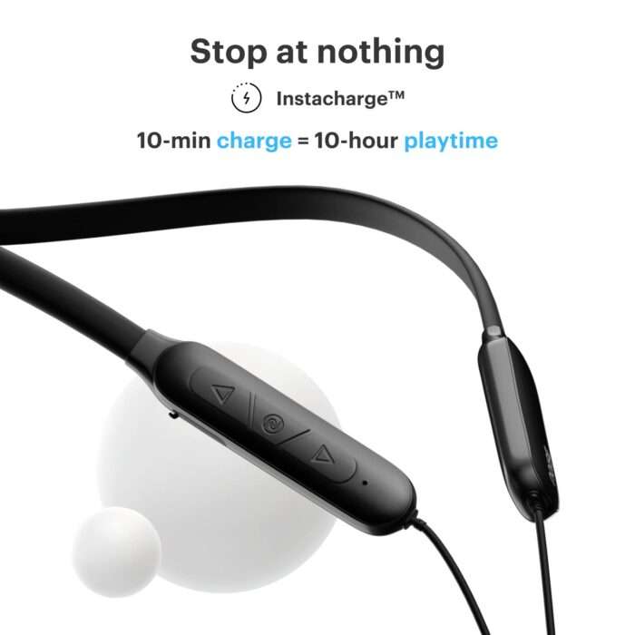 Noise Newly Launched Bravo Bluetooth in Ear Neckband with Upto 35 Hours of Playtime, 10mm Driver,& BT v5.2 - Jet Black - Image 3