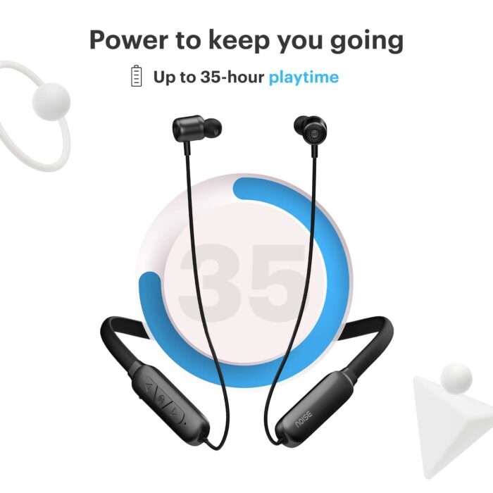 Noise Newly Launched Bravo Bluetooth in Ear Neckband with Upto 35 Hours of Playtime, 10mm Driver,& BT v5.2 - Jet Black - Image 2