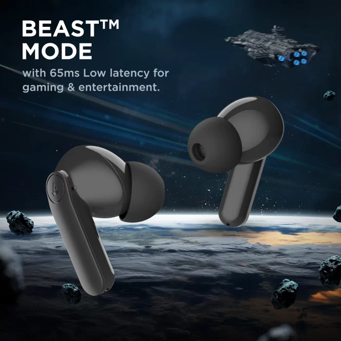 boAt Airdopes 131 PRO Wireless Earbuds with ENx™ Noise Cancellation Technology, BEAST Mode, 45 Hours of Battery Life  - Black - Image 4