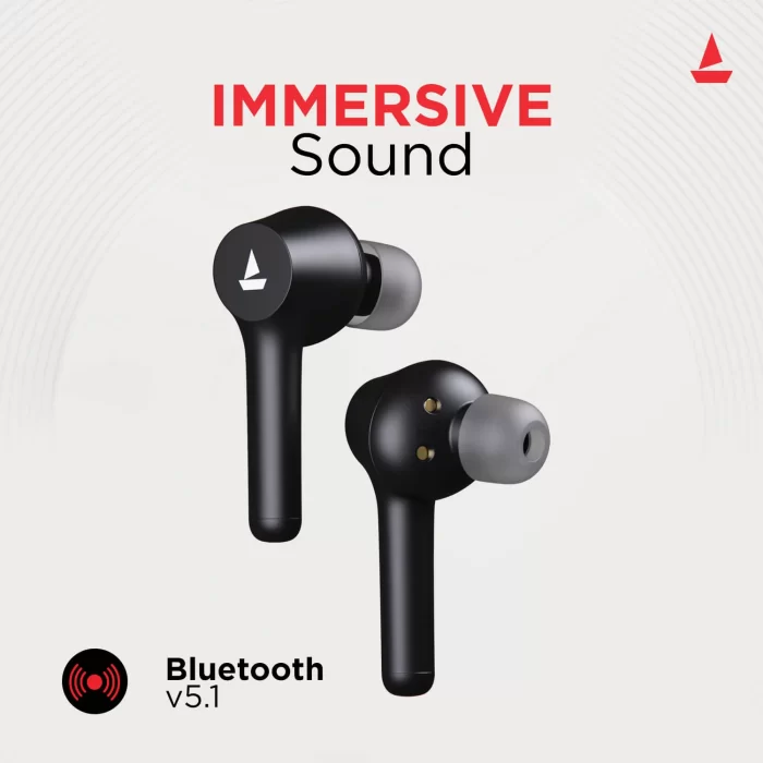 boAt Airdopes 281 Pro Wireless Earbuds with 4 Mics, ASAP Charge, 6mm Drivers, 32H Nonstop Audio Bliss, ENx™ Technology - Black - Image 3