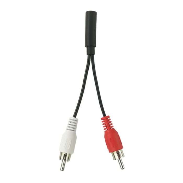 C&E M-CNE63417 CNE63417 2 x RCA Male, 1 x 3.5mm Stereo Female, Y-Cable 6-Inch Gold Plated Connector (2 Pack, Red/White) - Image 2