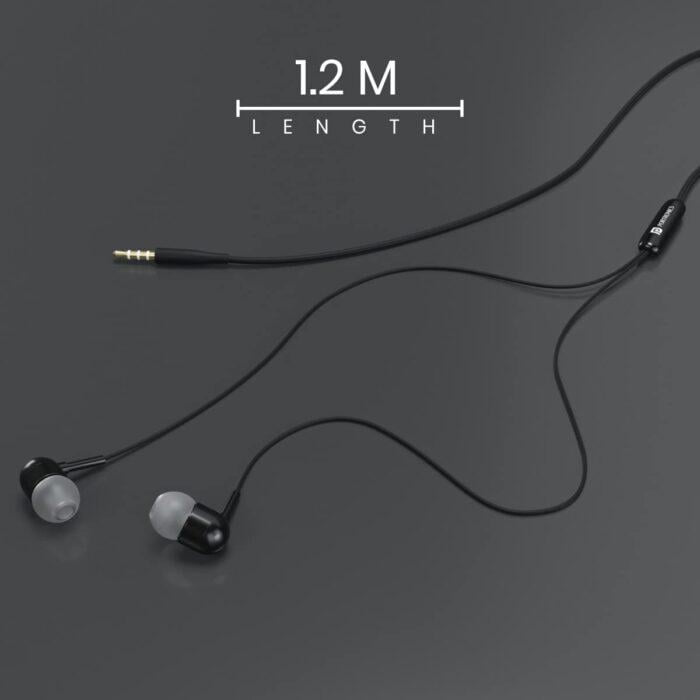 Portronics Conch 50 in-Ear Wired Earphone with Mic, 3.5mm Audio Jack(Black) - Image 6
