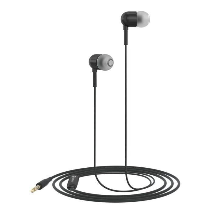 Portronics Conch 50 in-Ear Wired Earphone with Mic, 3.5mm Audio Jack(Black) - Image 1