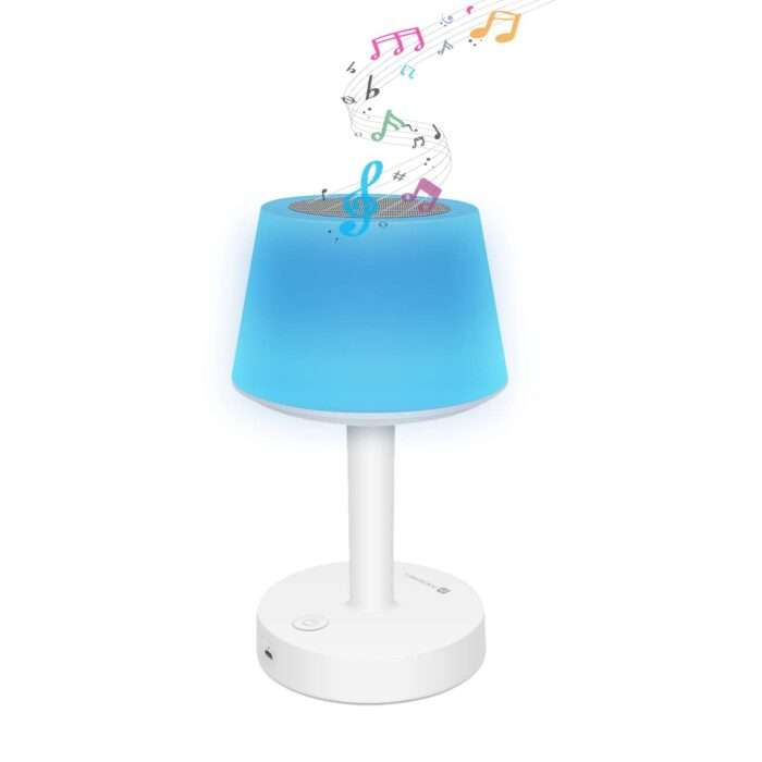 Portronics iLUMI, a Portable LED Lamp with Bluetooth Speaker, Color Changing LED Mood Light, 2000mAh Battery, Built-in Mic - Image 1