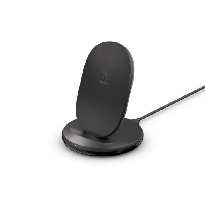 Belkin 15W Wireless Charging Stand Compatible for iPhone, 14/14 Plus, 14 Pro, Pro max, iPhone 13 & 12 Series, Samsung Galaxy, Google Pixel and Others Qi Enabled Devices (Adapter Not Included)-Black - Image 1