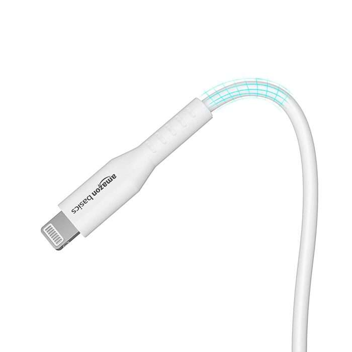 Amazon Basics USB A to Lightning MFi Certified Charging Cable,1.8 meter (White) - Image 2