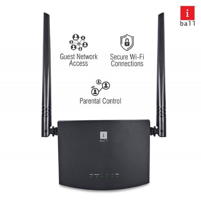 iball 300M MIMO Wireless-N Broadband 300 Mbps Wireless Router  (Black, Single Band) - Image 5
