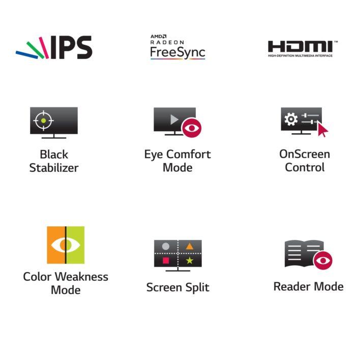 LG 22Mp68Vq 22 Inch (55 Cm) LCD 1920 X 1080 Pixels IPS Monitor - Full Hd, with Vga, Hdmi, Dvi, Audio Out Ports (Black) - Image 3