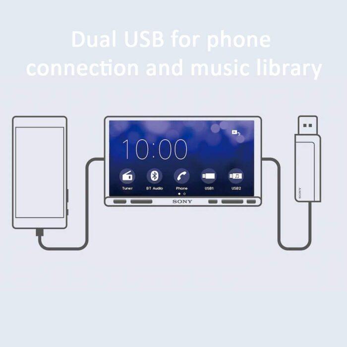 Sony Car Stereo XAV-AX7000 17.6 cm (6.95 inch) Capacitive Touch Screen High Power Media Receiver - Image 6