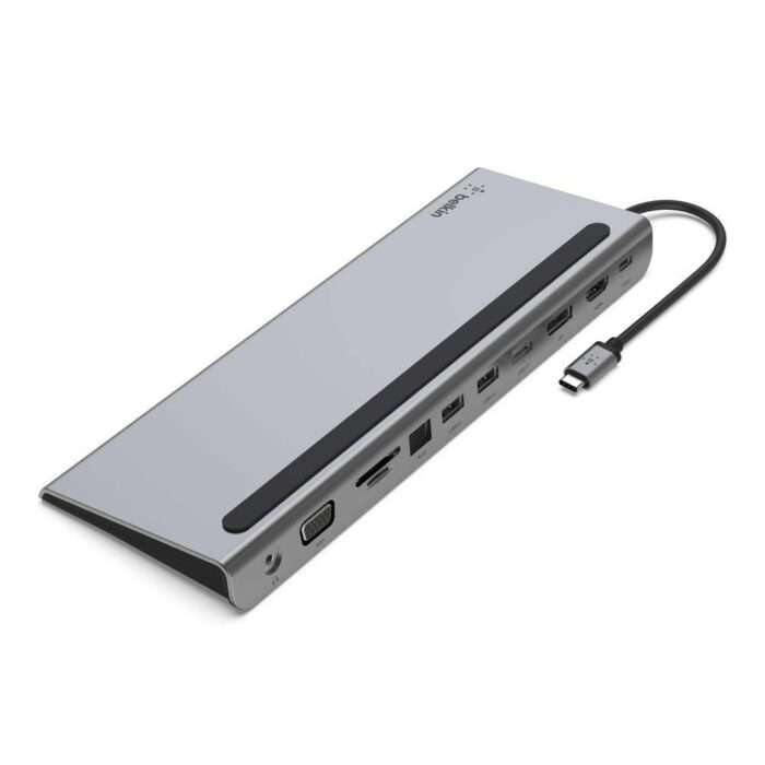 Belkin USB C Hub, 11-in-1 MultiPort Adapter Dock with 4K HDMI, DP, VGA, USB-C 100W PD Pass-Through Charging - Image 1