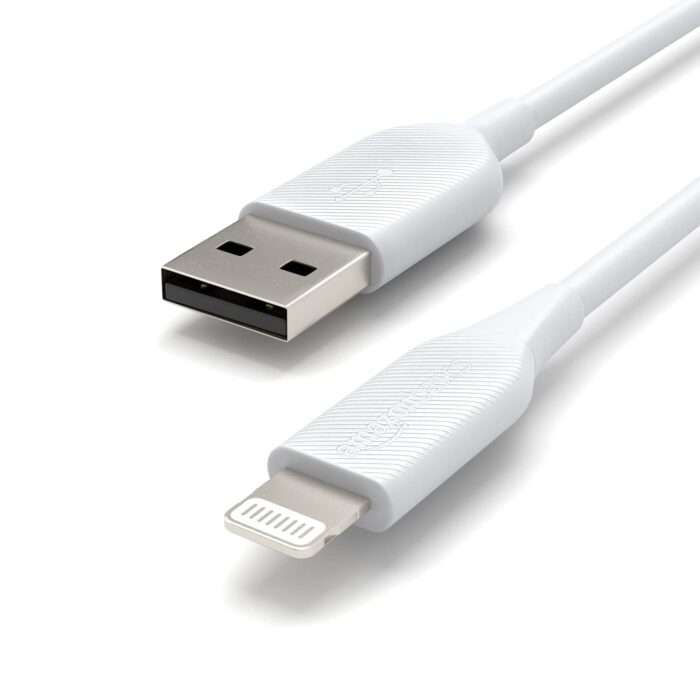 AmazonBasics New Release ABS USB-A to Lightning Cable Cord, Fast Charging Charge 3-Ft (White) - Image 6